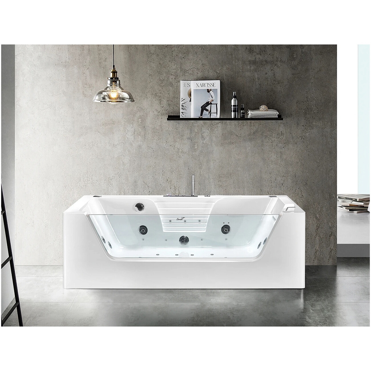 Ванна акриловая 180х85 см гидромассажная белая Ceruttispa C-477-18A - изображение 5