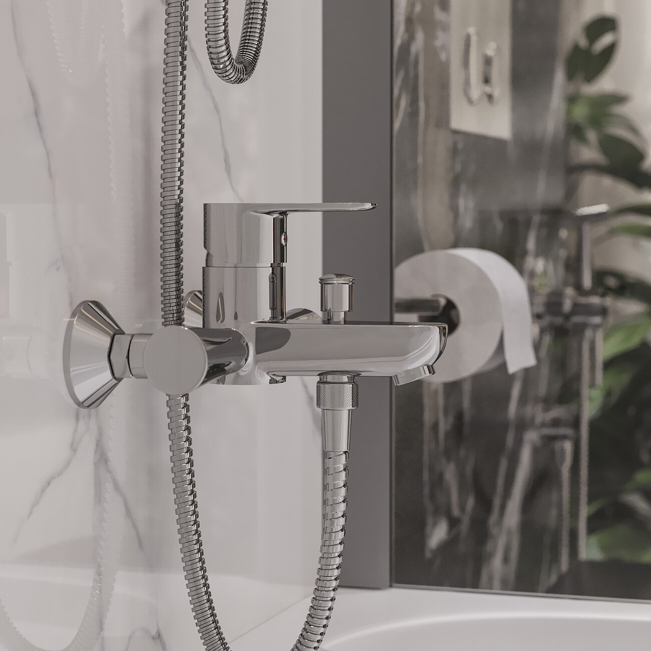 Смеситель для ванны и душа хром Diwo "Углич" UG-02cr - изображение 6