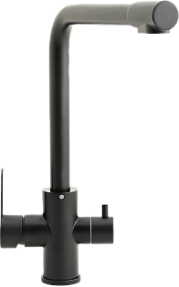 Смеситель для кухни из латуни черный матовый Domaci &quot;Равенна&quot; TR-01b