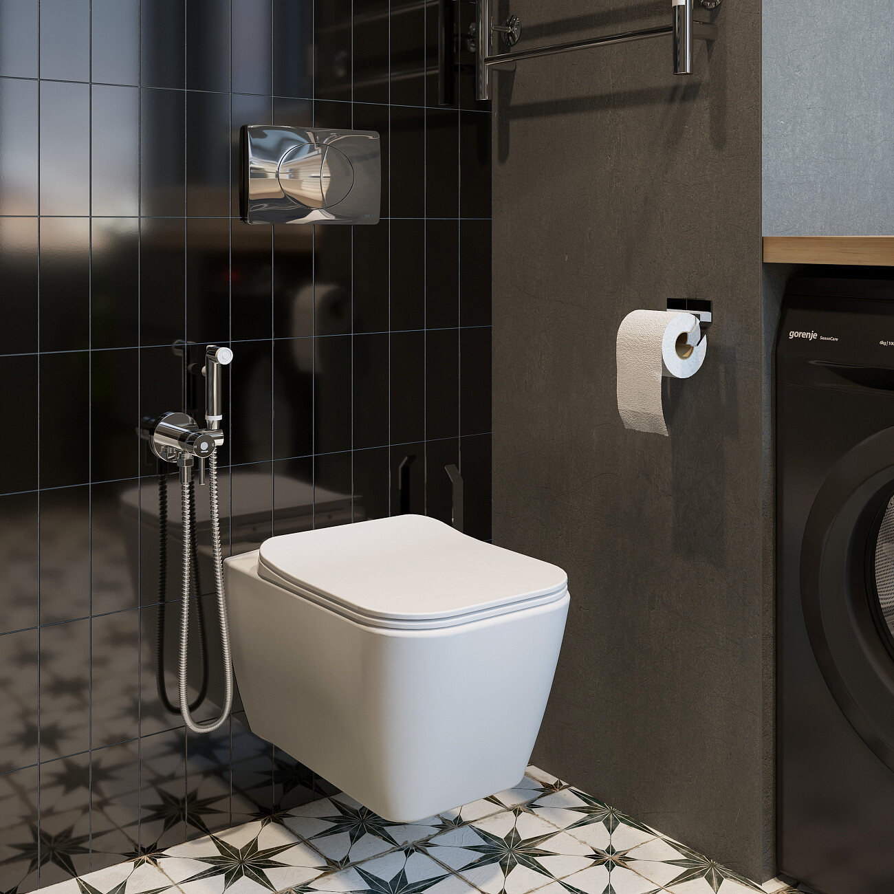 Гигиенический душ со смесителем и внутренней частью хром Stworki "Эстерсунд" ES-05cr - изображение 4