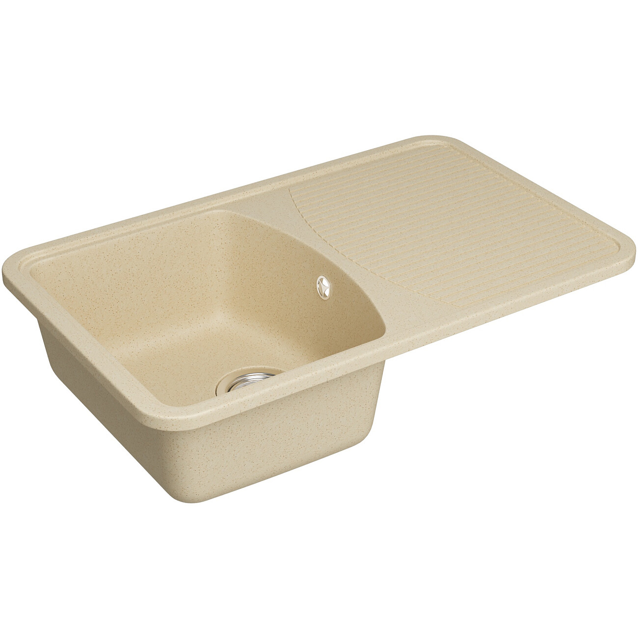 Мойка кухонная из искусственного мрамора бежевая Domaci "Парма" 76-47-800 - изображение 3