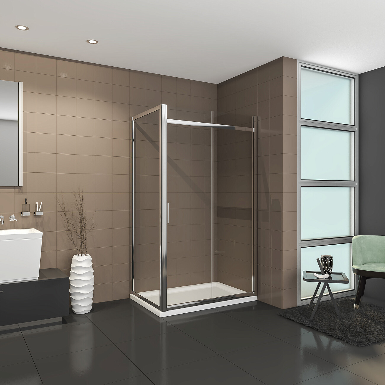 Душевой уголок прямоугольный 90х120 см хром Artemis Agave 110 6.915.000.0110.120.10.88 - изображение 2