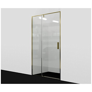 Душевая дверь распашная 90х200 см прозрачная, золото Wasserkraft Aisch 55P04
