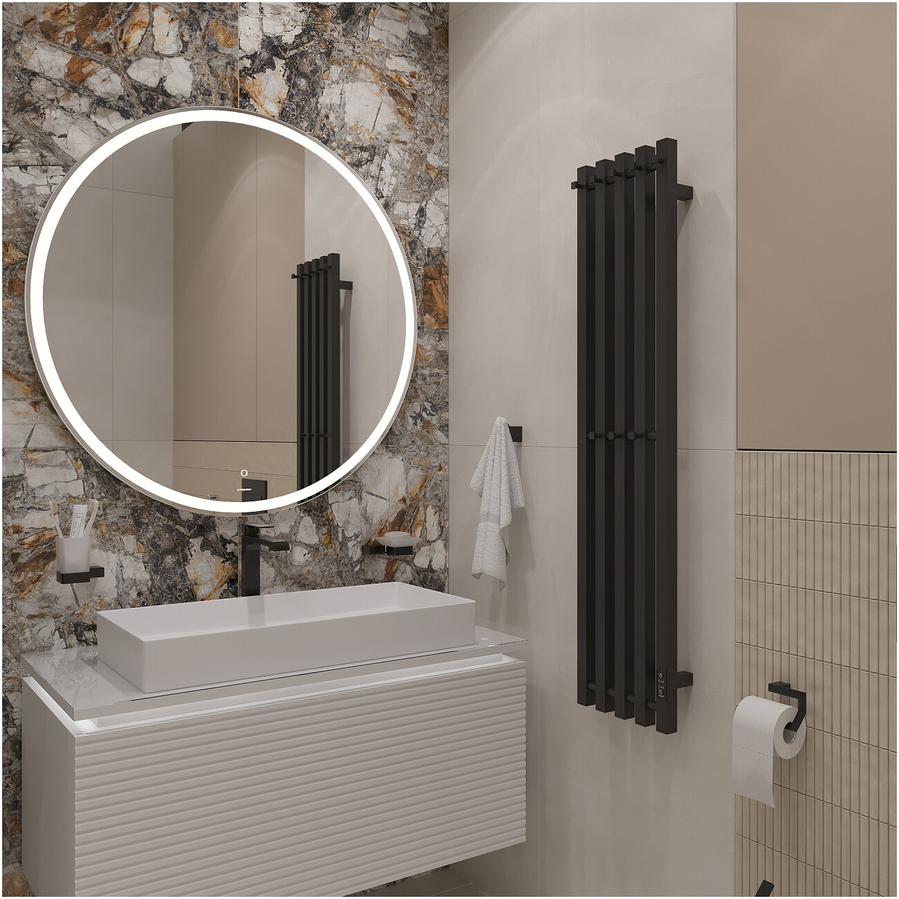 Полотенцесушитель электрический120 см черный Ewrika "Пенелопа" P5 4657812418774 - изображение 8