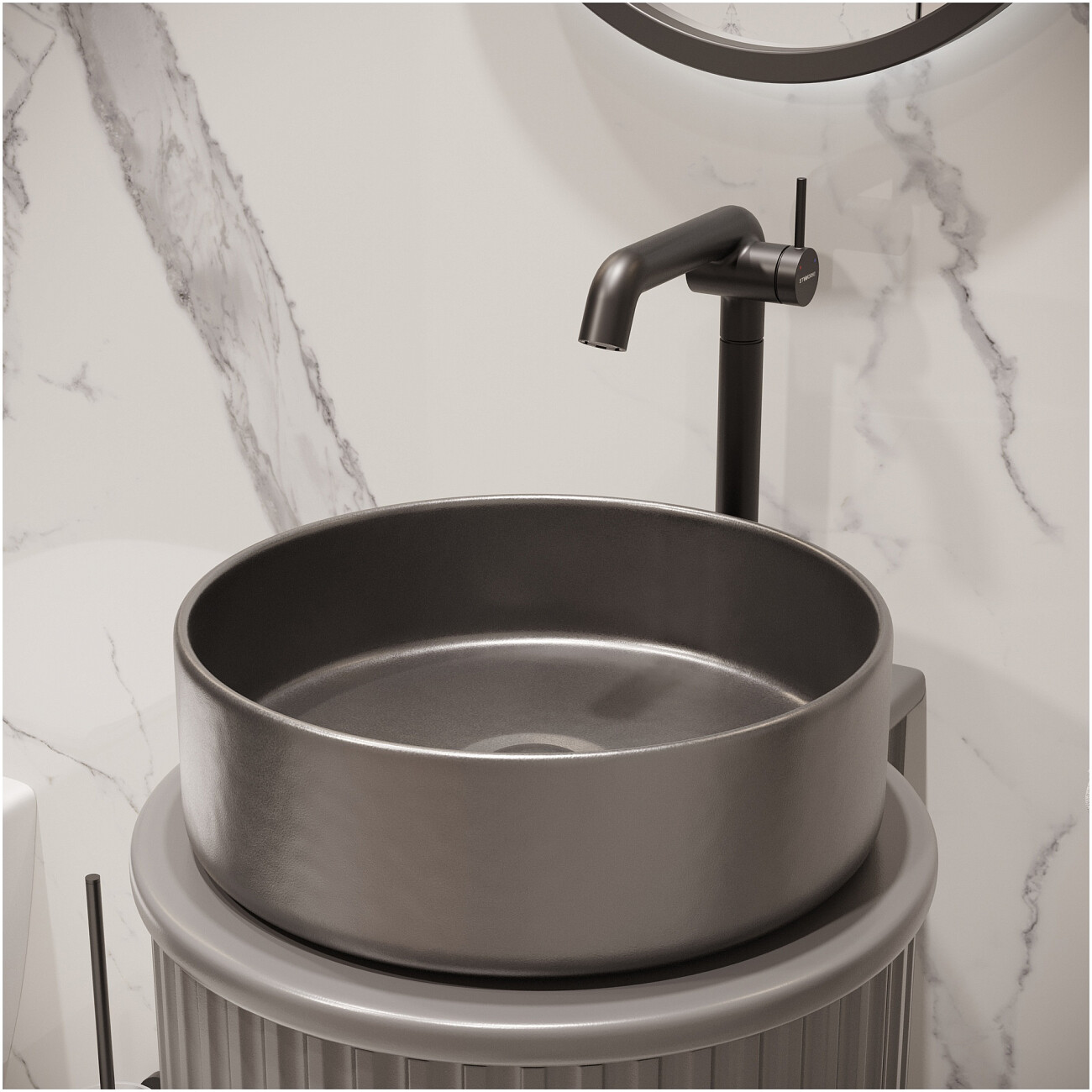 Смеситель для раковины однорычажный черный Stworki "Лунд" S25025BK - изображение 7