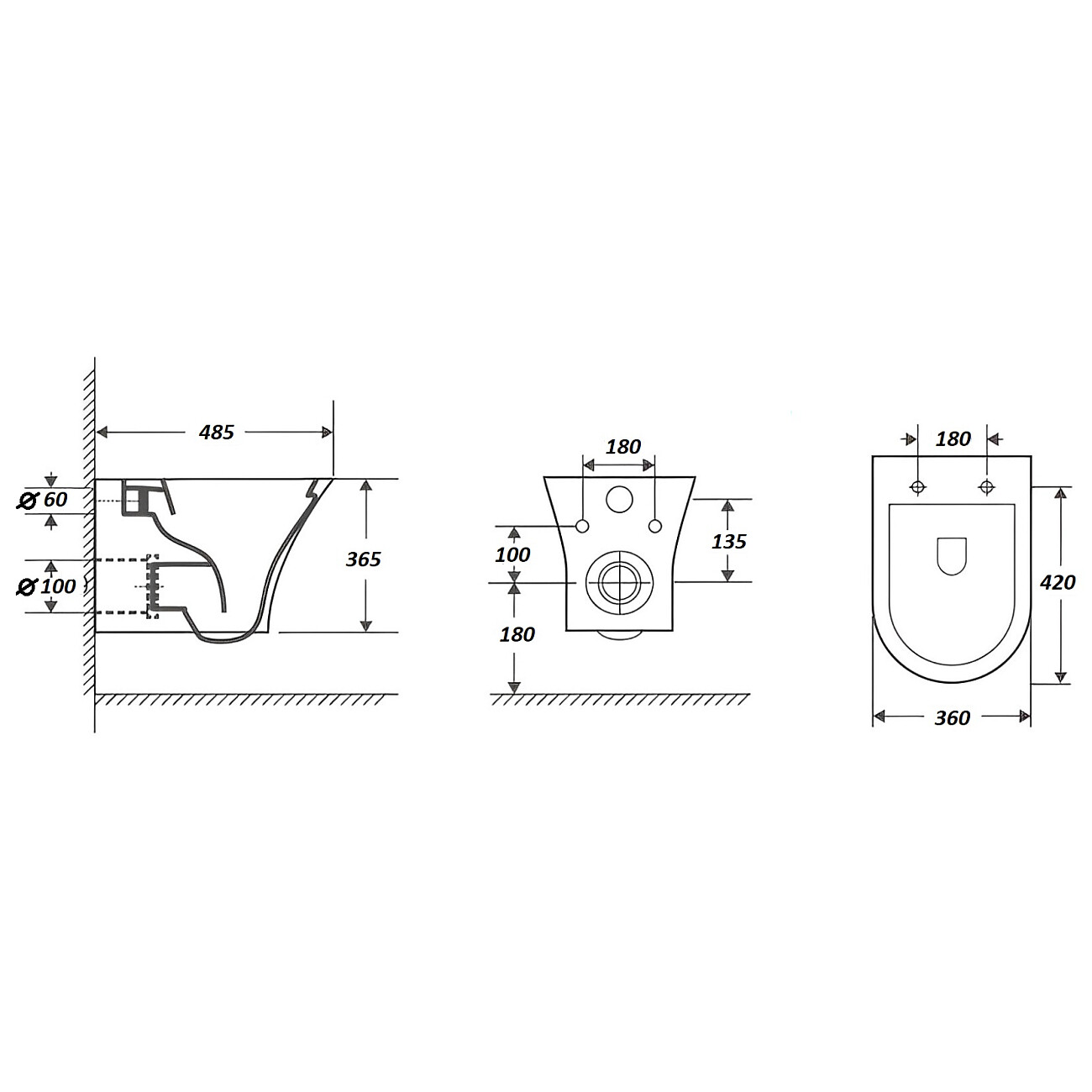 Унитаз подвесной безободковый белый Cerutti SPA Bernina Aria CT7191 - изображение 7