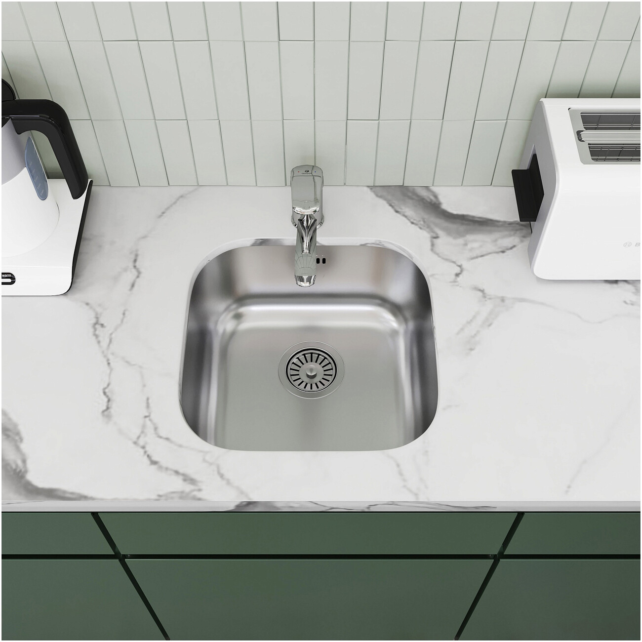 Смеситель для кухни латунный с вращающимся изливом хром Domaci "Равенна" D1500000 - изображение 5