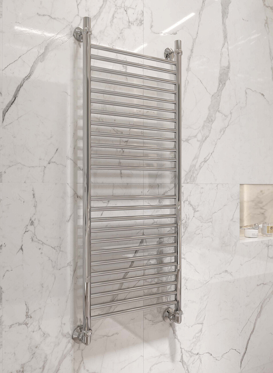 Полотенцесушитель водяной 120х40 см хром Ewrika "Медея" S 4656754411393 - изображение 6