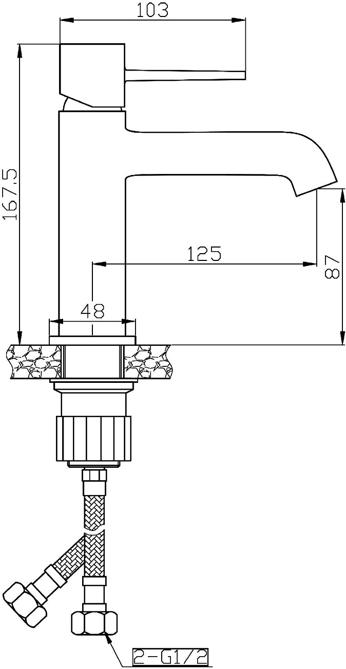 Смеситель для раковины однорычажный белый Stworki "Эстерсунд" ES-01w - изображение 2