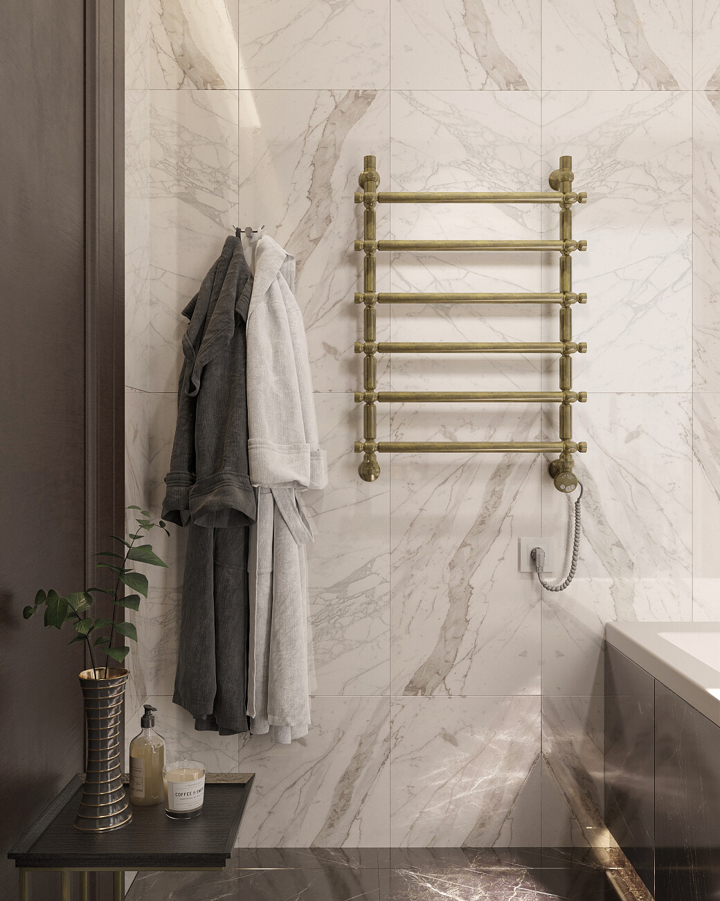 Полотенцесушитель электрический 80х50 см состаренная бронза Ewrika "Медея B3" R - изображение 3