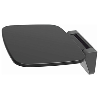 Сиденье настенное пластиковое для душевой кабины 27,5х35 см черное Wasserkraft SS402