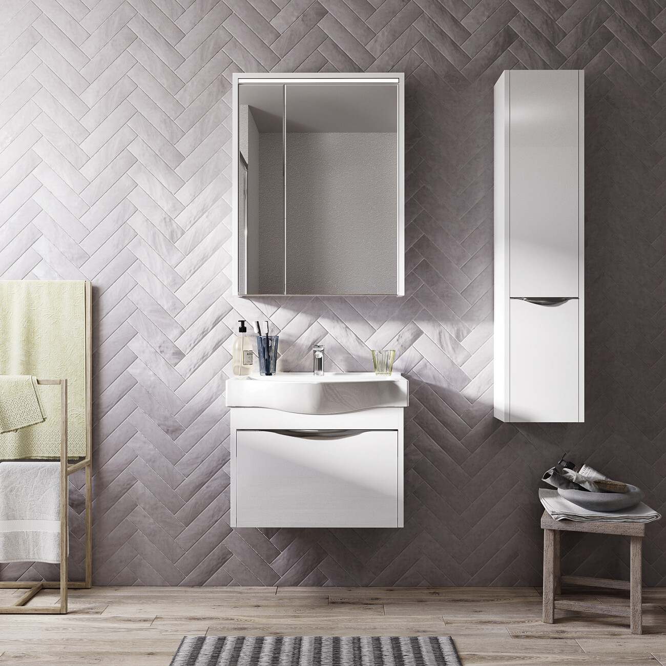 Раковина мебельная фарфоровая 80 см белая Stworki "Беверли" - изображение 3