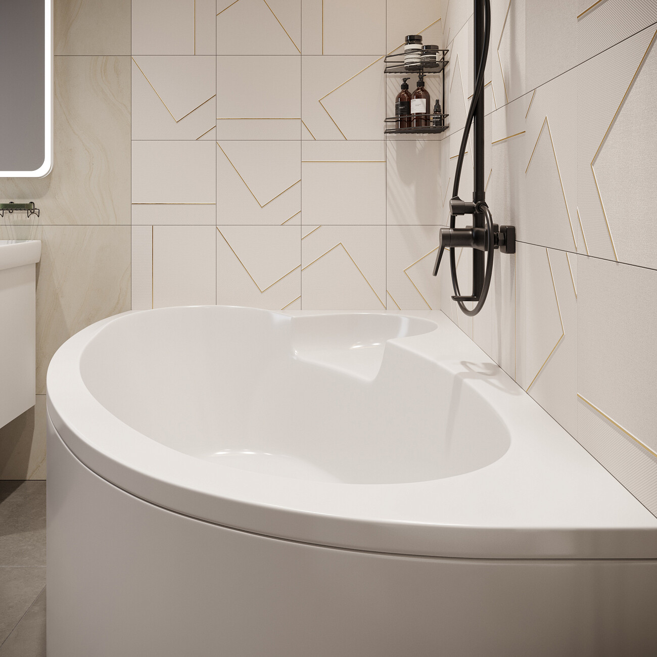 Ванна акриловая угловая левая 110х170 см белая Artemis Antiphos L 10320702501028 - изображение 5