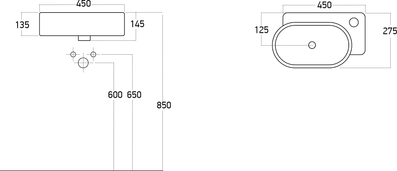 Рукомойник встраиваемый керамический прямоугольный 28х51 см белый Stworki 3045-KL - изображение 2