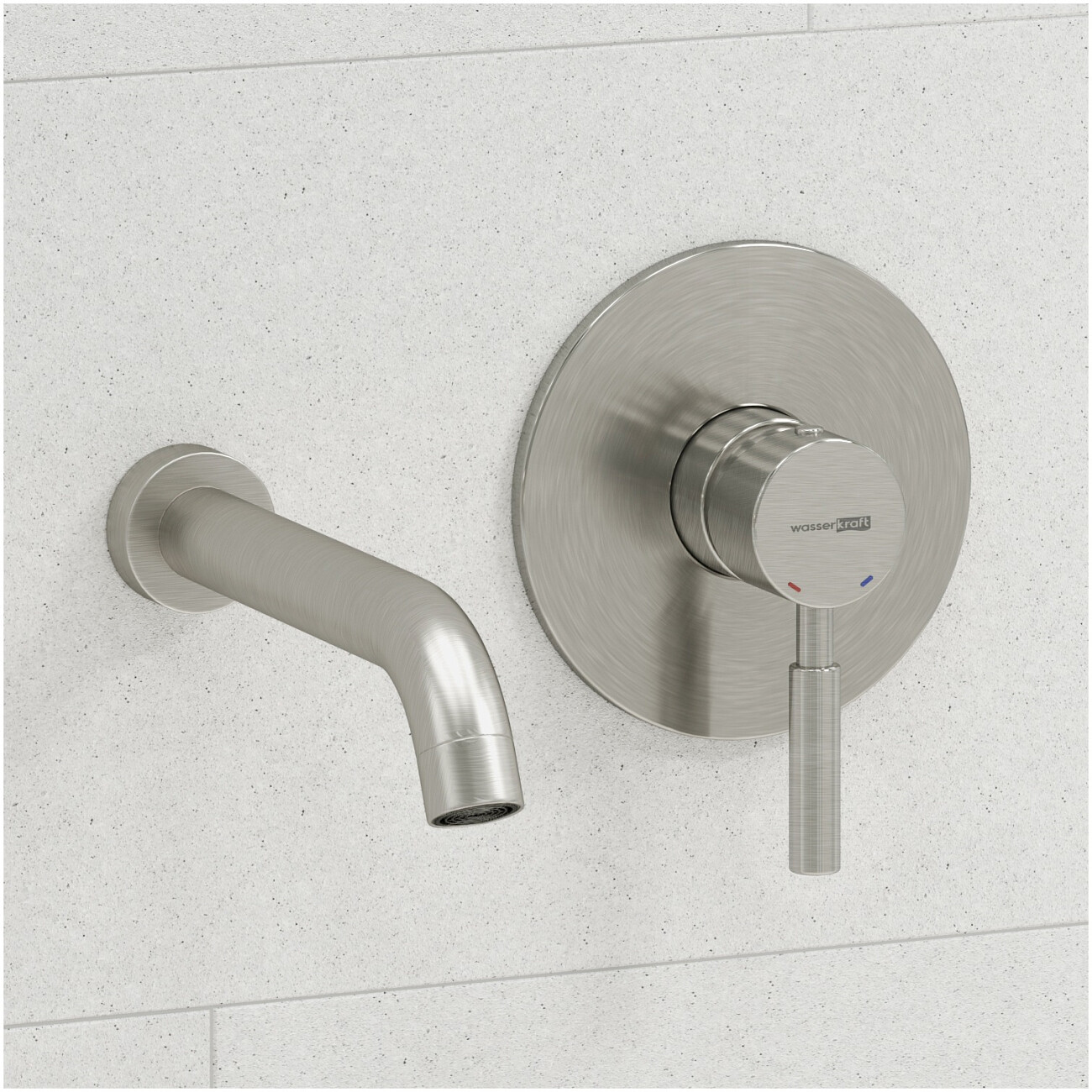 Смеситель для раковины встраиваемый с изливом никель Wasserkraft A42583 - изображение 2