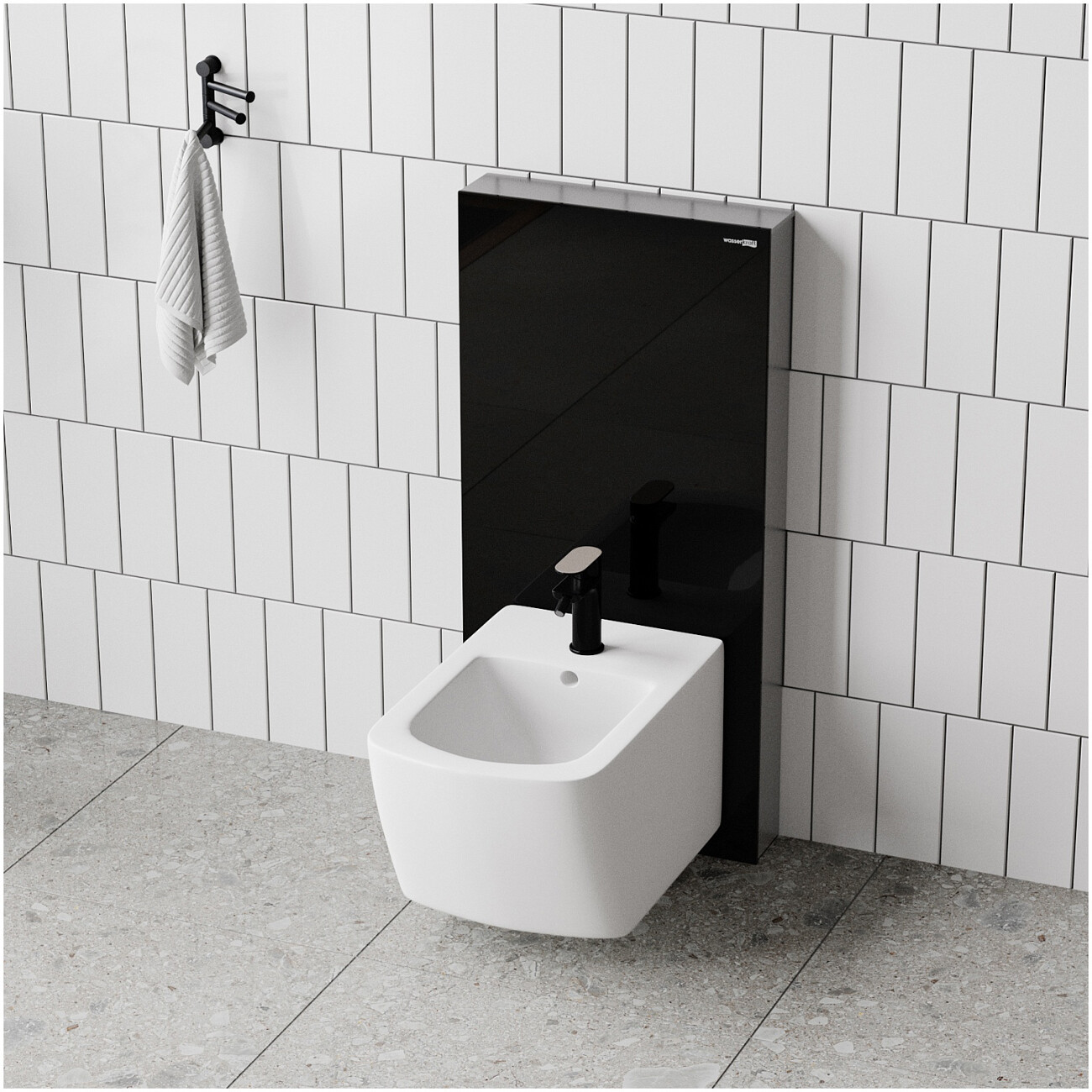 Пристенный модуль инсталляции для биде черный Wasserkraft Naab 86BDT.050.BL - изображение 3