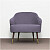 Кресло мягкое с подлокотниками на деревянных ножках сиреневое Karin