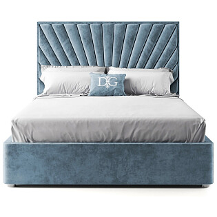 Кровать двуспальная 180х200 голубая Sicilia