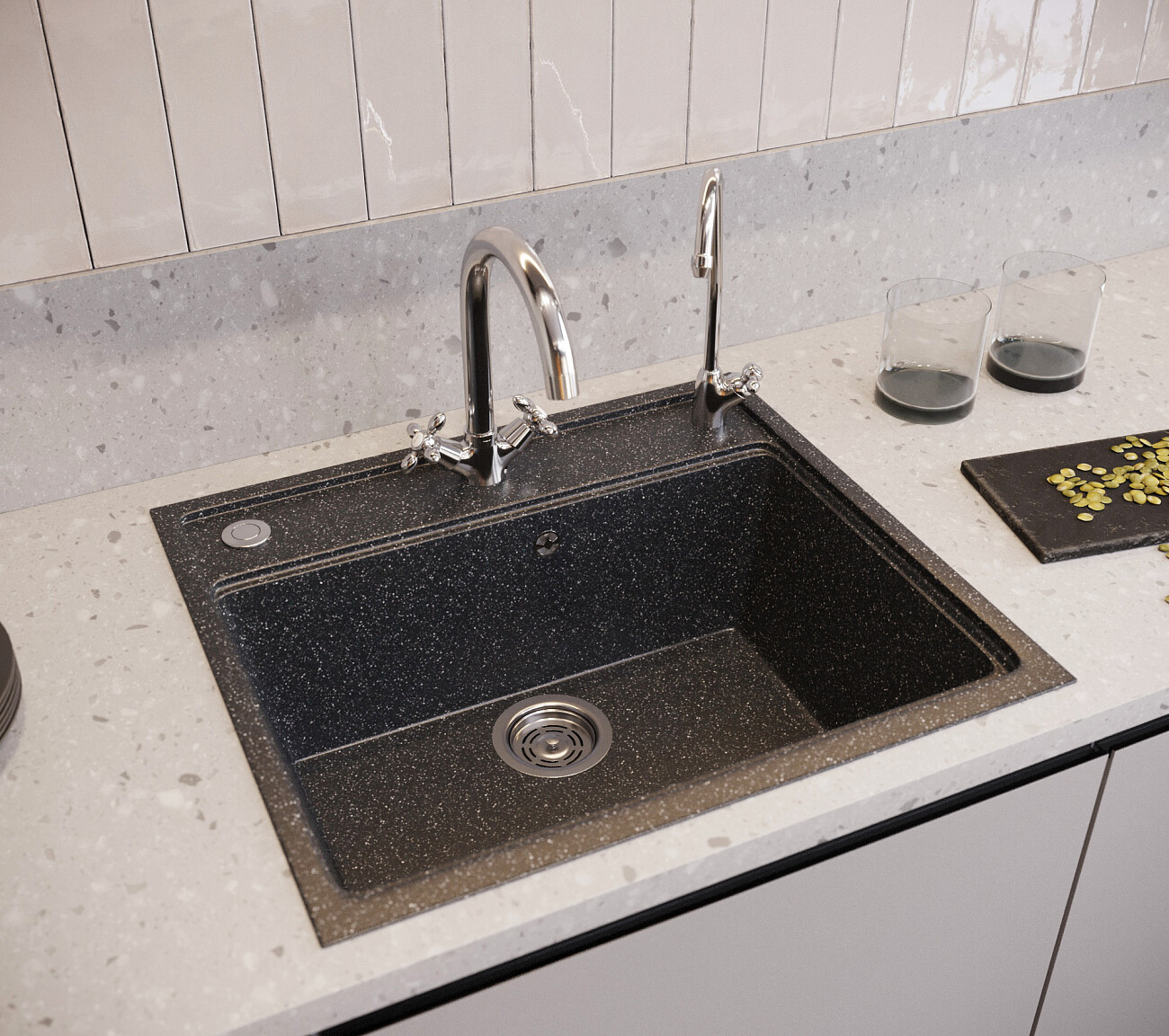 Мойка кухонная с жидким мылом черная Domaci "Бьелла" DMC-06 - изображение 2