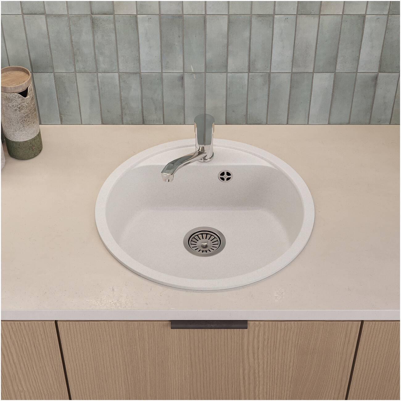 Мойка кухонная кварцевая туман Domaci "Савона" QB 480 - изображение 3