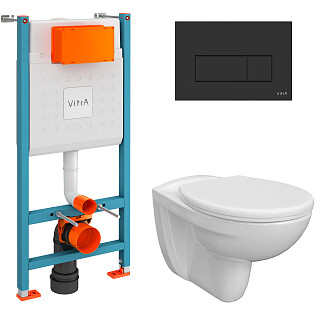 Унитаз подвесной Diwo &quot;Анапа&quot; с инсталляцией VitrA V-Fix Core 732-5800-01 и кнопкой смыва 740-2311