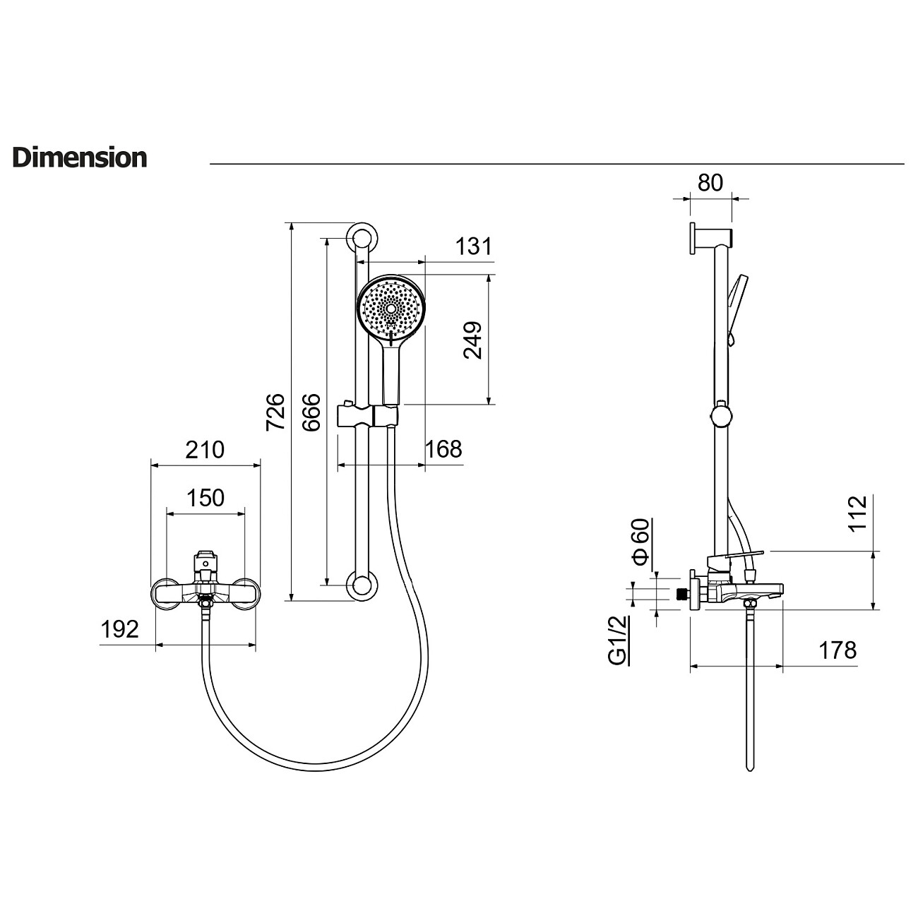 Душевая стойка со смесителем для ванны хром Aquatek "Лугано" AQ1748CR - изображение 6
