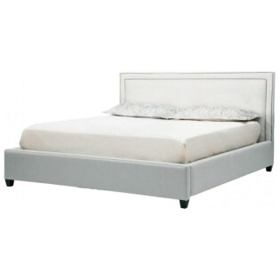 Кровать двуспальная DakotaD с низким изголовьем 160х200 серо-бежевая