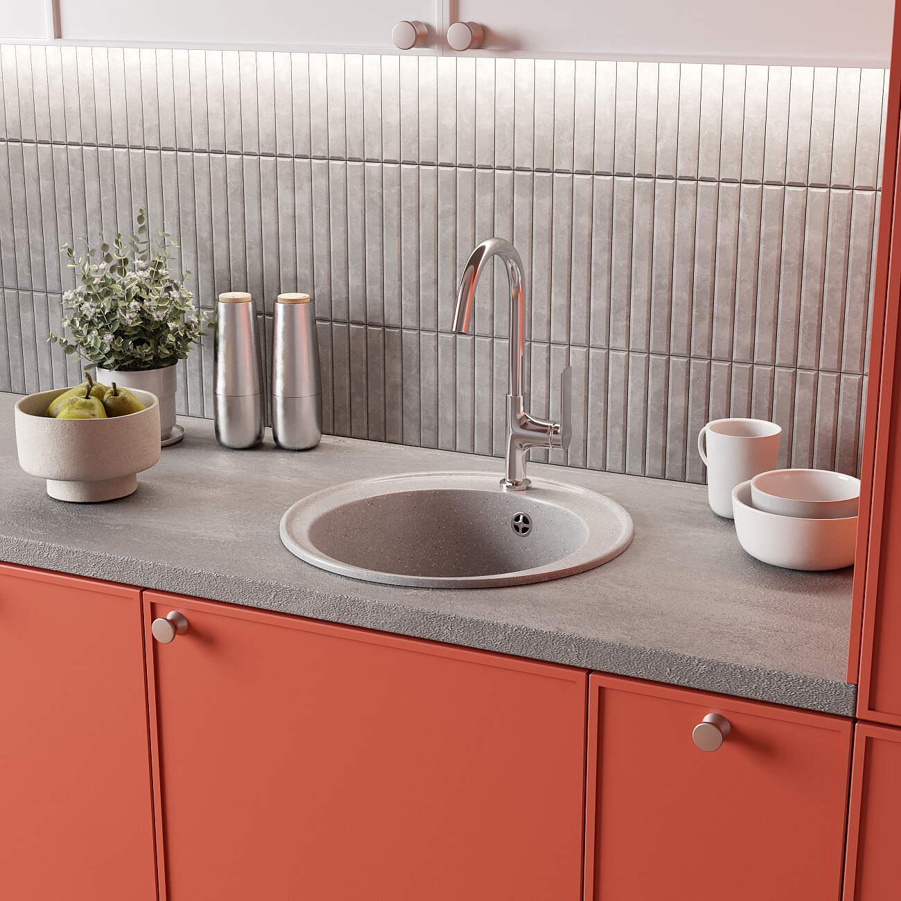 Мойка кухонная серая Domaci "Палермо" PR-475-003 - изображение 9