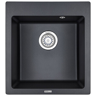 Кухонная мойка кварцевая прямоугольная черный металлик Granula GR-4651 шварц