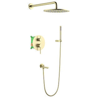 Душевой комплект встроенный с тропическим душем золотой Timo Saona SX-2379-17SM