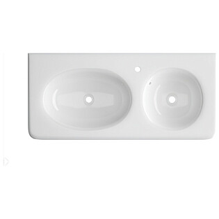 Раковина двойная фарфоровая прямоугольная 46х101 см белая Cerutti SPA Double Arno CT9709