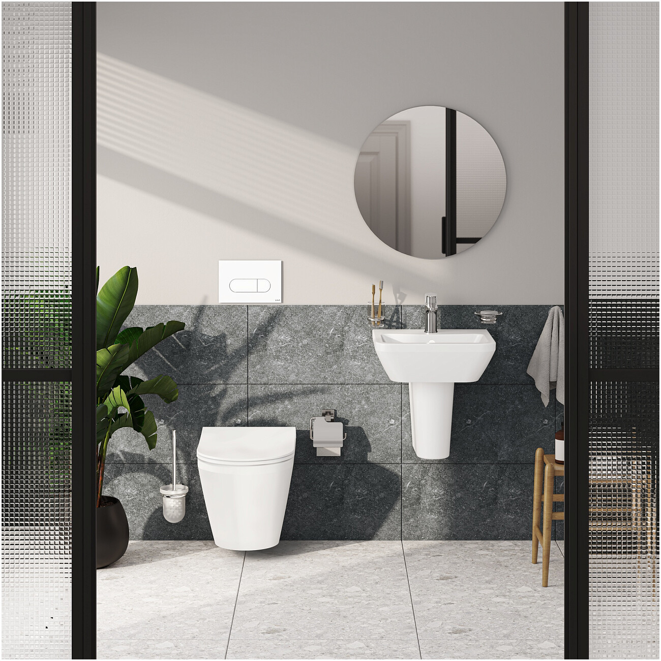 Кнопка смыва пластиковая белая глянцевая VitrA Root Round 740-2200 - изображение 2