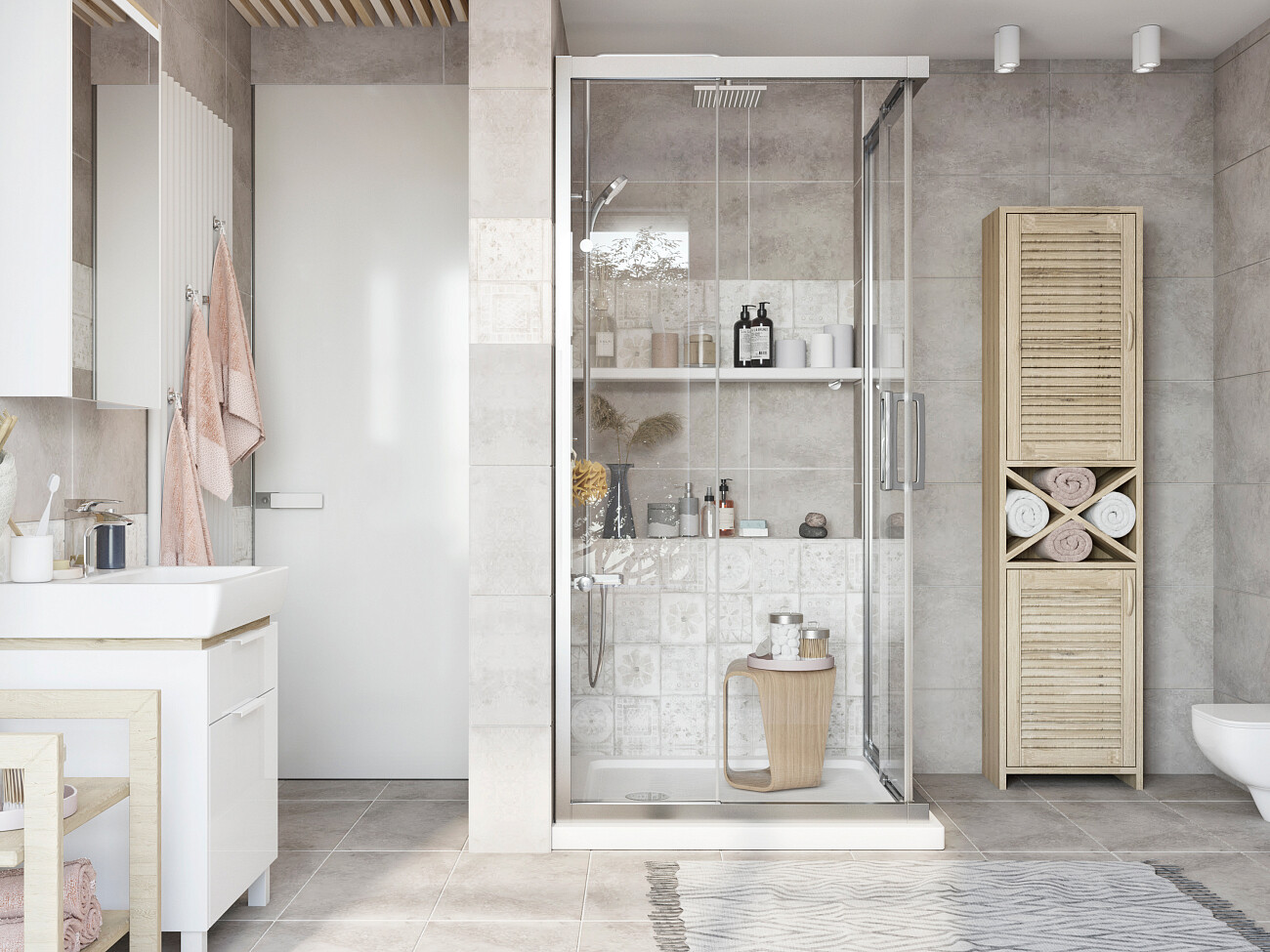 Душевой уголок 95х95 см хром матовый, прозрачное стекло Stworki "Дублин" - изображение 6