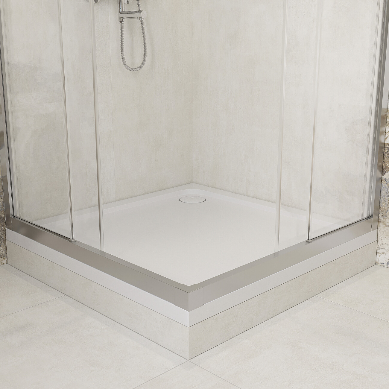 Поддон для душа акриловый с сифоном 100x100 см белый Stworki "Дублин" DBП0051 - изображение 4