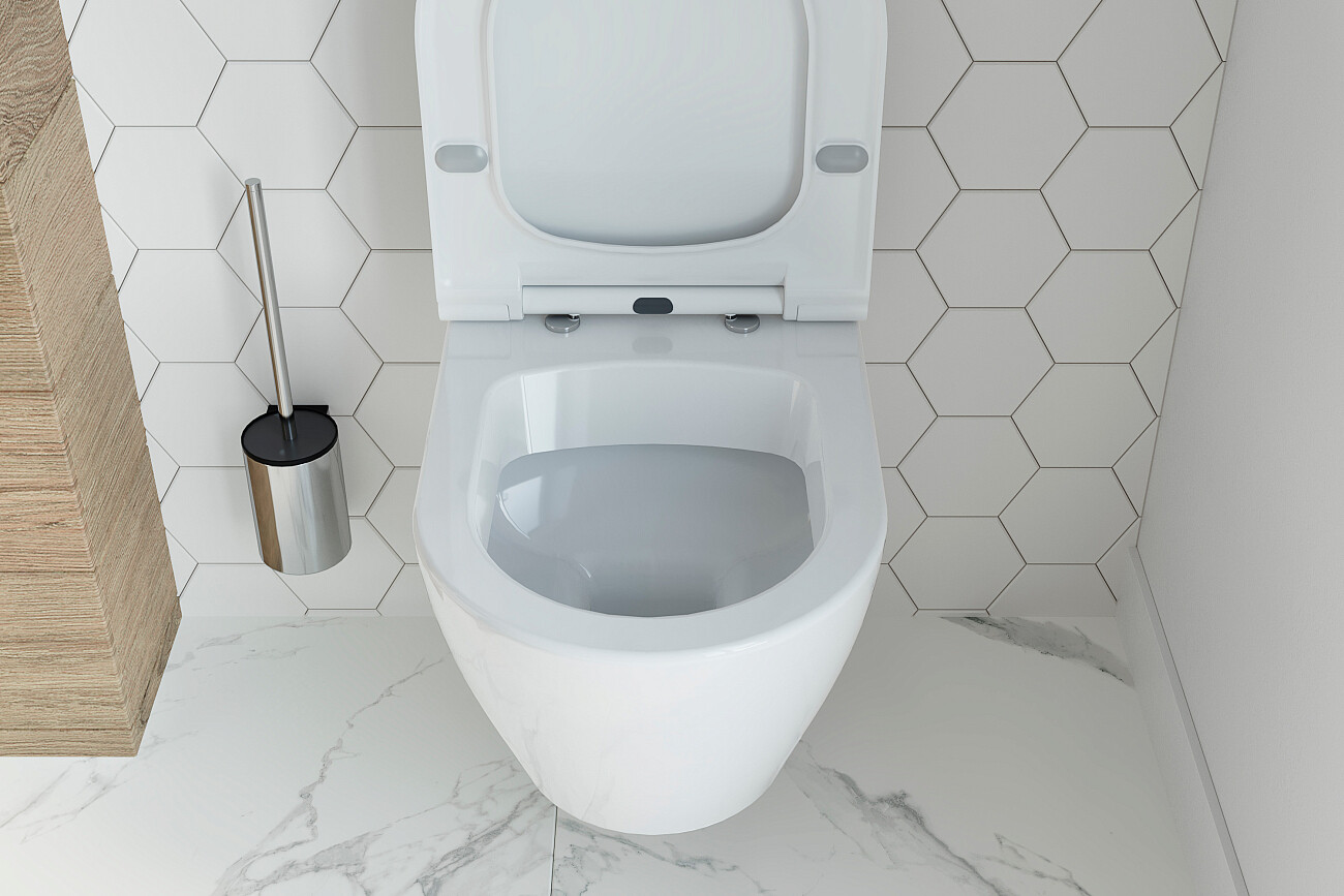 Унитаз подвесной фарфоровый С сиденьем белый Stworki Merlingen MWH55 - изображение 4