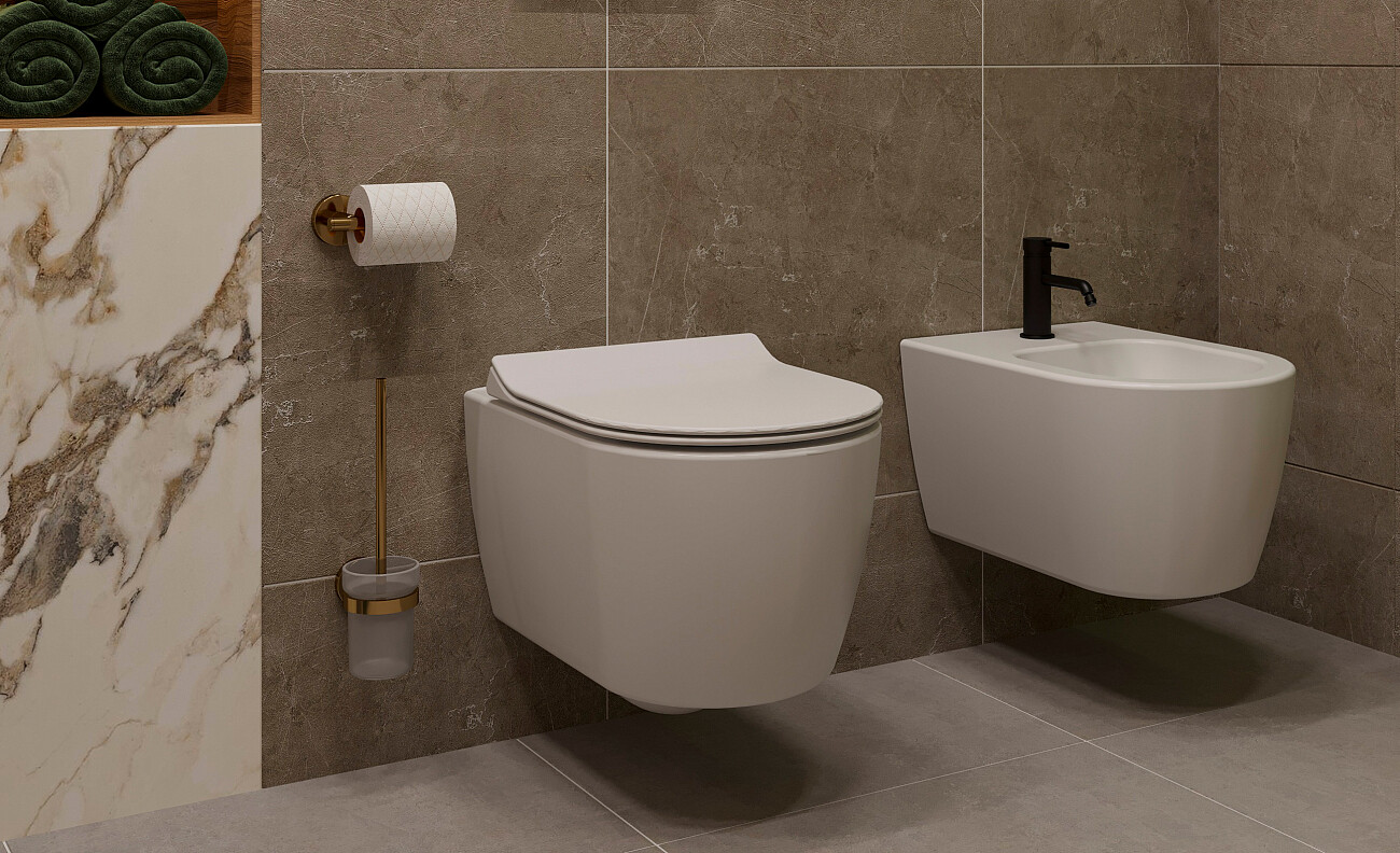 Унитаз подвесной и биде с инсталляцией и кнопкой белые Stworki "Ноттвиль" Ewrika AlcaPlast 567302 - изображение 8