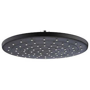 Лейка для тропического душа круглая 23 см черная Wasserkraft A077