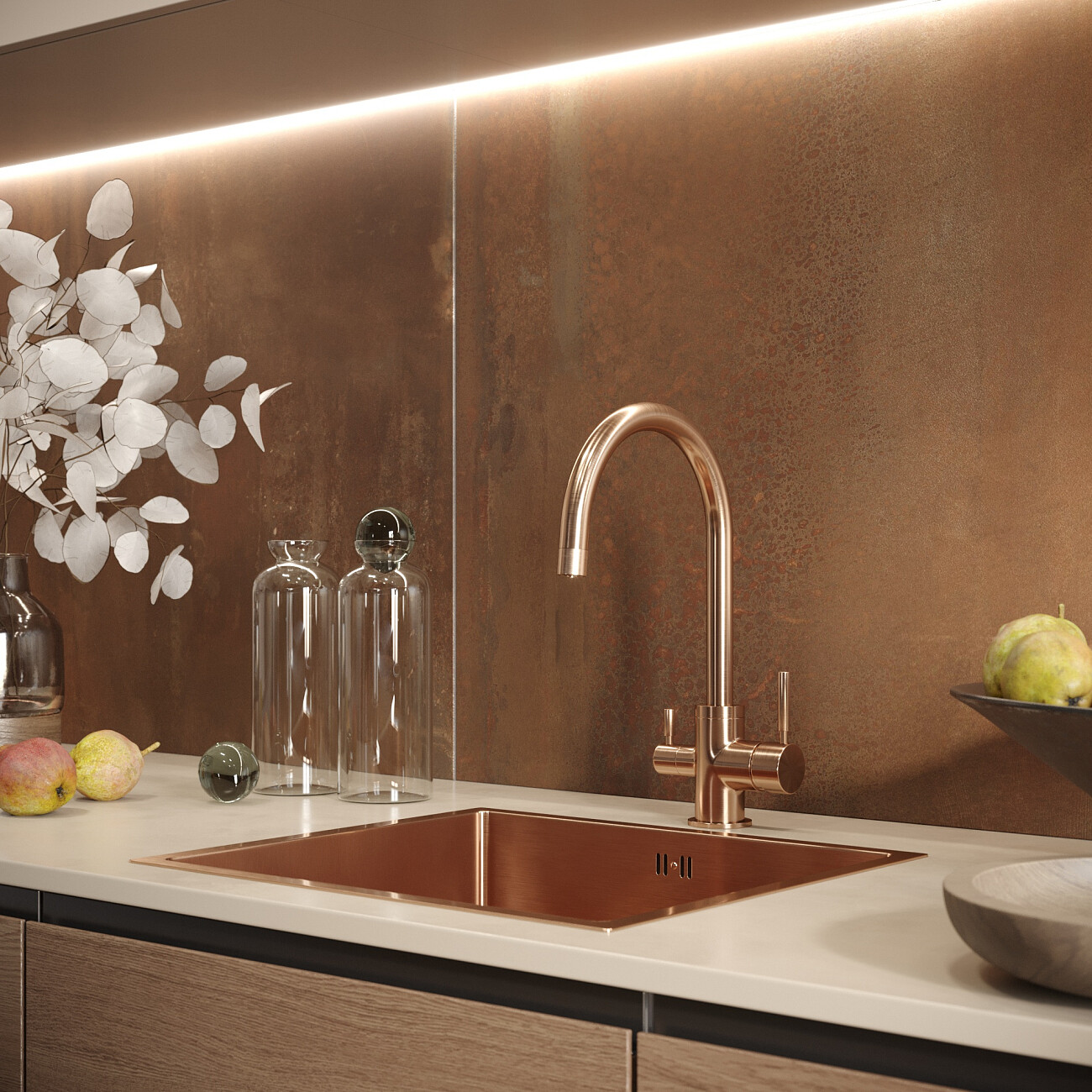 Смеситель для кухни с изливом для фильтрованной воды бронзовый Domaci "Равенна" DCB 3007 - изображение 3