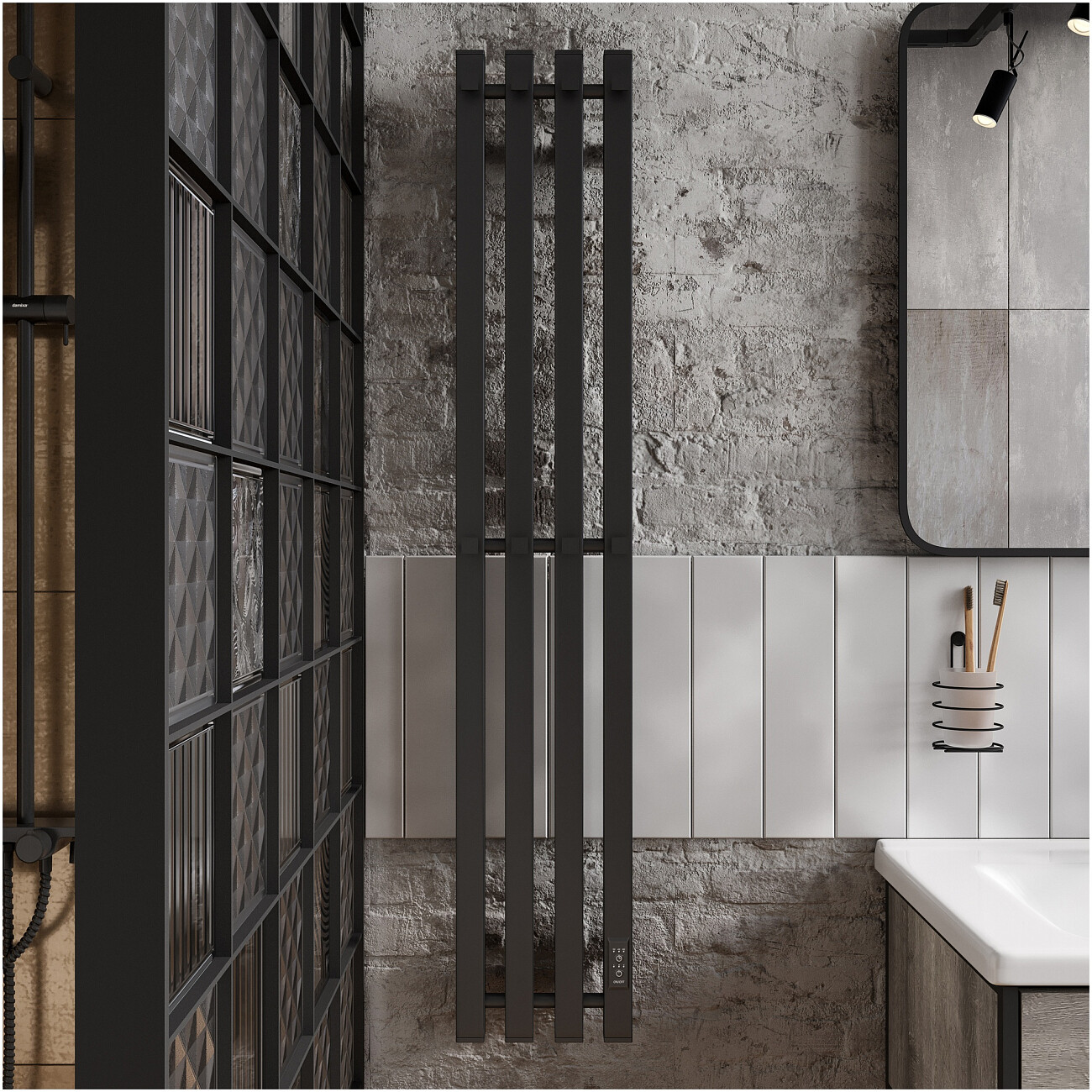 Полотенцесушитель электрический 120х21 см черный Ewrika "Пенелопа" P4 4657801249334 - изображение 6