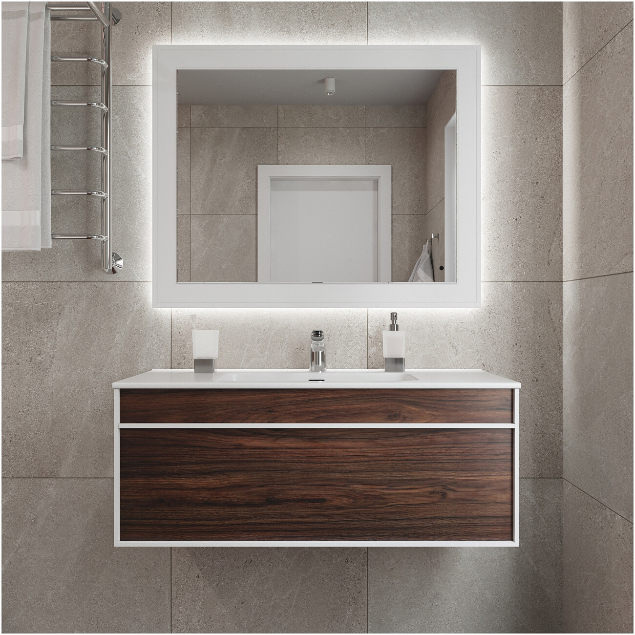 Раковина мебельная фаянсовая 100 см белая Stworki "Вестервик" - изображение 4