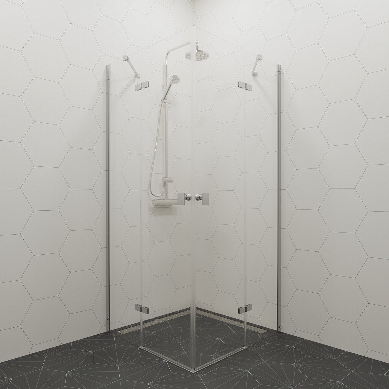 Душевой уголок квадратный 90х90 см хром Diwo "Муром" Щ0000055597 - изображение 9