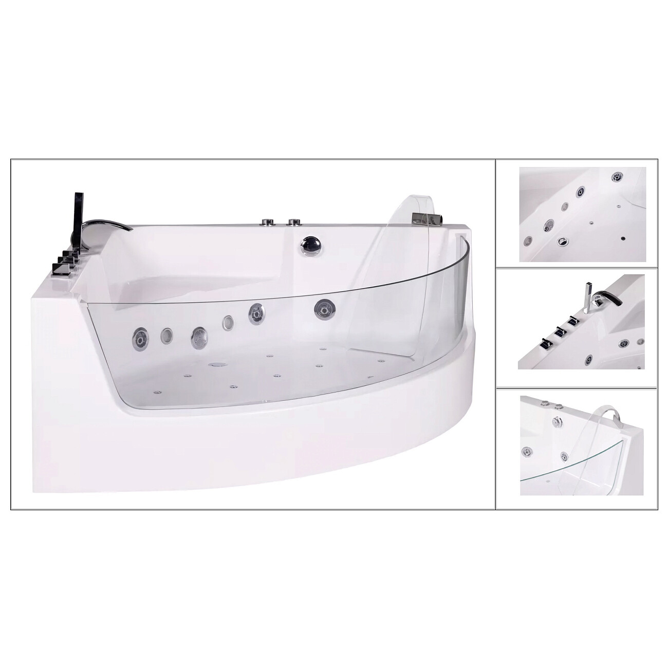 Ванна акриловая гидромассажная 150 см белая Ceruttispa C-401А - изображение 5