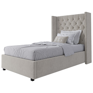 Кровать односпальная 90х200 Wing-2 велюр молочный Р