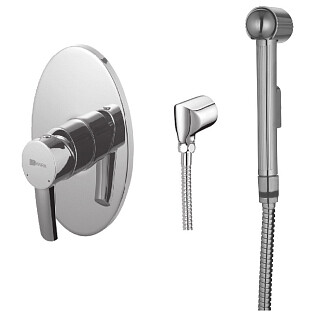 Смеситель встраиваемый с гигиеническим душем хром Lemark Atlantiss LM3219C