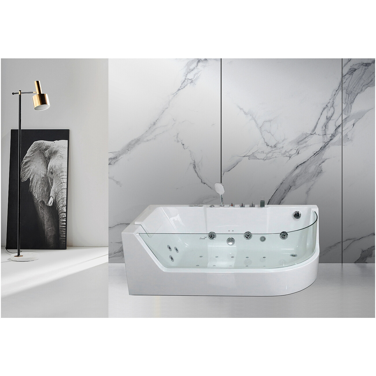 Ванна акриловая гидромассажная белая Cerutti SPA C-403L - изображение 2