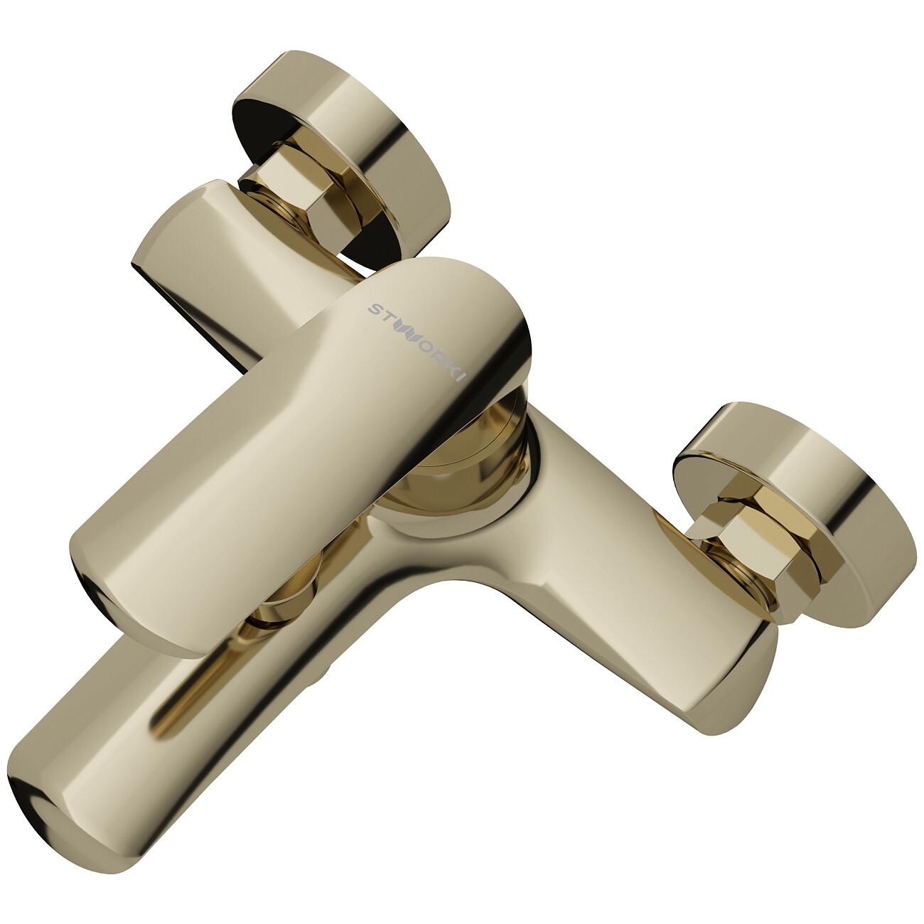 Смеситель для ванны с душем настенный золотой Stworki "Гётеборг" S03100GG - изображение 9