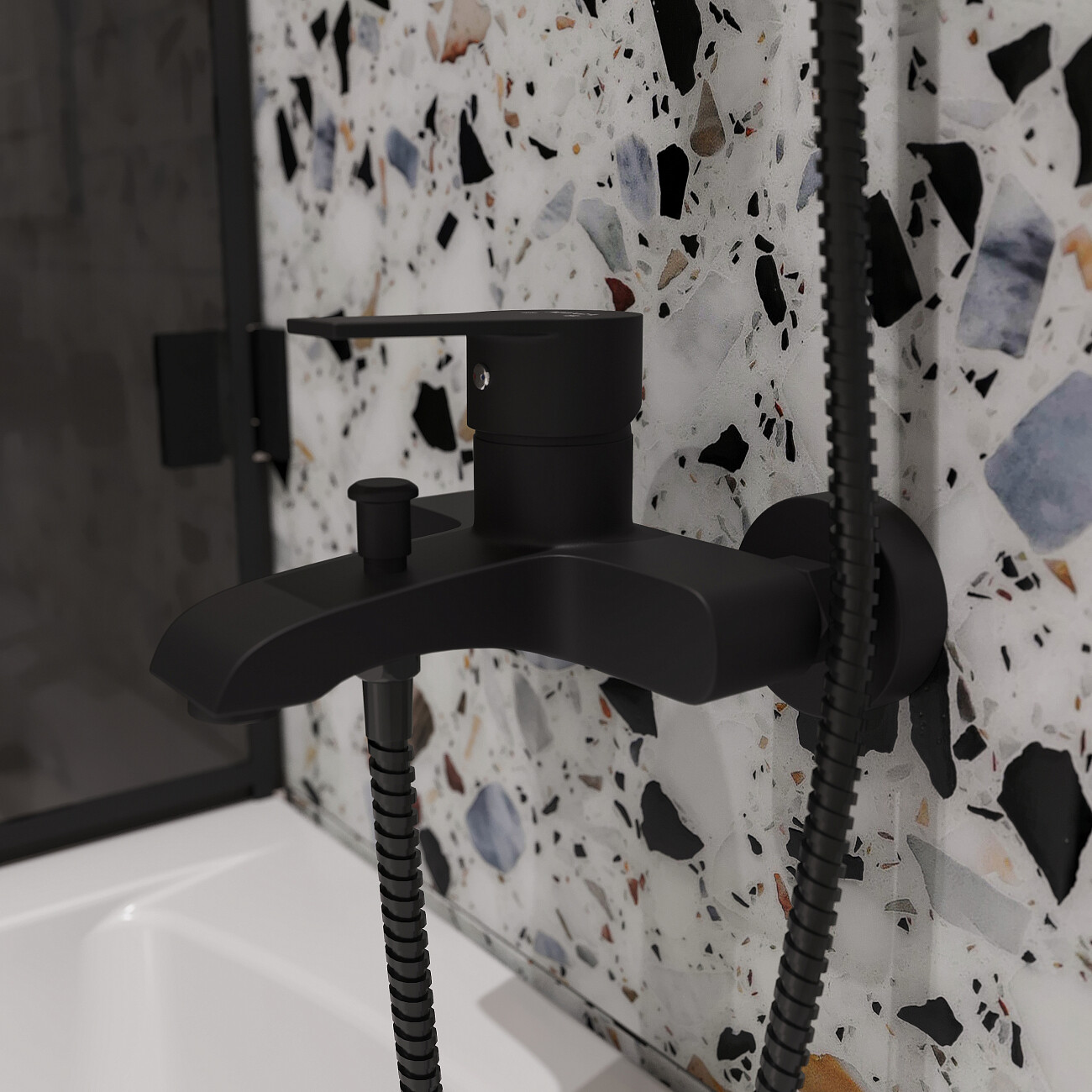 Смеситель для ванны с душем черный Mega Snow MG-SH01-B - изображение 5