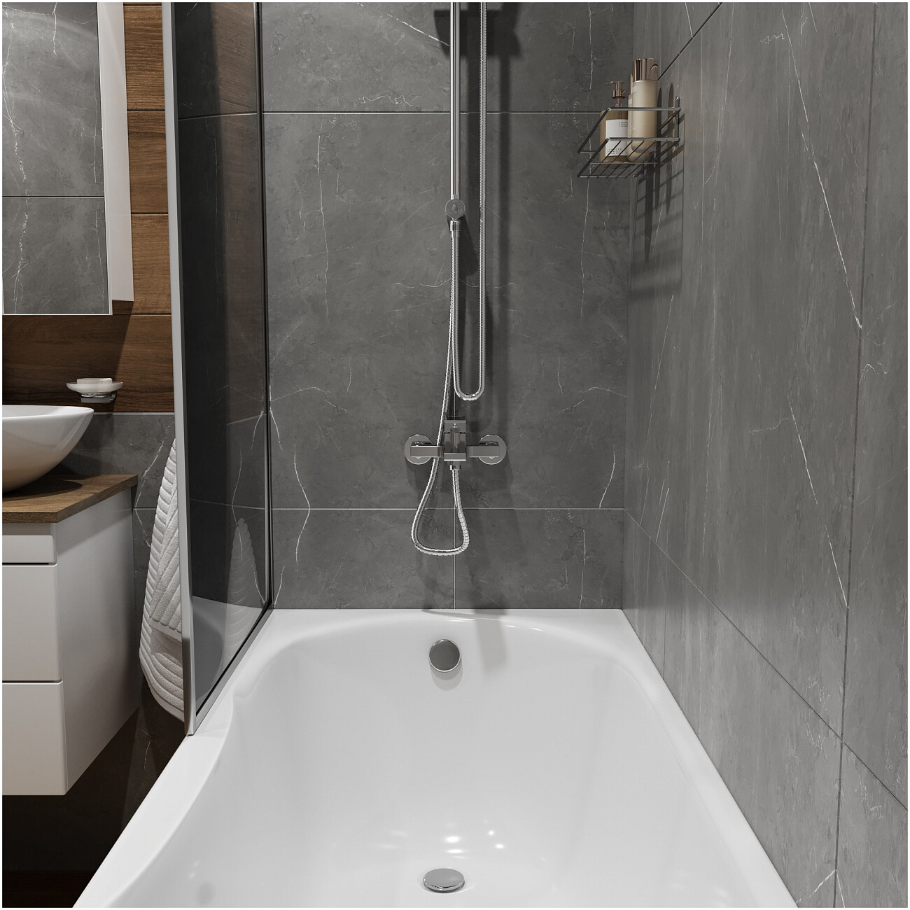 Смеситель для ванны с душем настенный хром Stworki "Нюборг" S37100CR - изображение 6