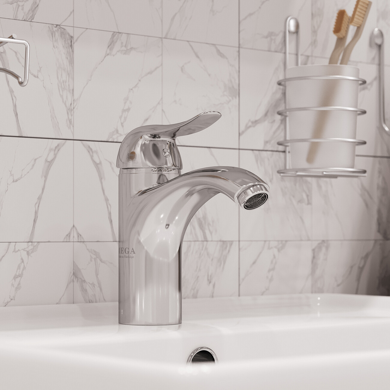 Смеситель для раковины хром Mega Mercan MG-SER114 - изображение 6