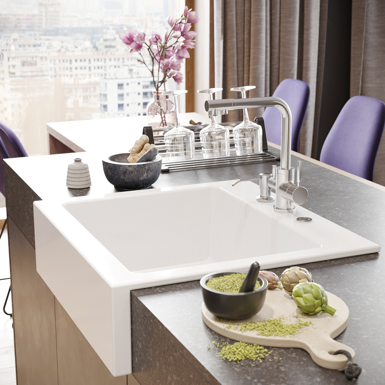 Мойка кухонная белый глянец Domaci "Сиена" 50166-101 3 - изображение 5